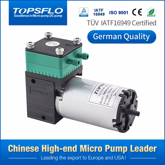 Hochleistungs-China-Mikrovakuumpumpe/Mikroluftpumpe/Bürsten-DC-Membrandruck-Vakuumpumpe/Minikompressor-Luftpumpenfabrik